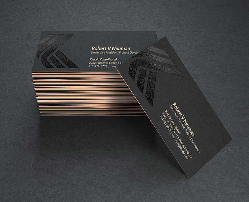 business cards with foil and spot gloss