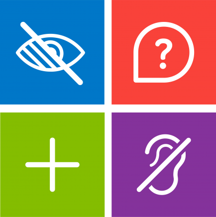 Curtis Accessibility Graphic Symbols for vision, hearing and mobility impairment